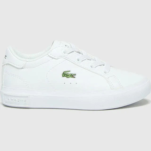Lacoste Infants' Powercourt Synthetic Trainers - White
