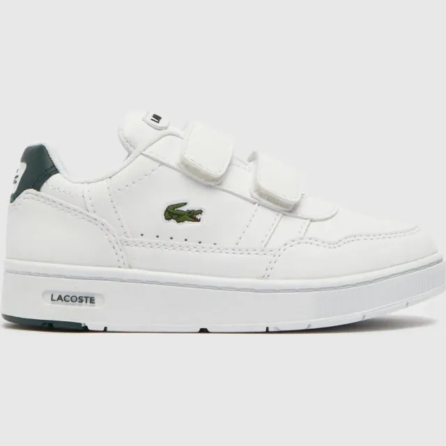 Lacoste white & green t-clip Boys Toddler trainers