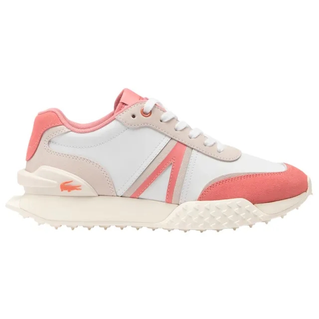Lacoste Women's L-Spin Deluxe Leather Trainers - White & Pink