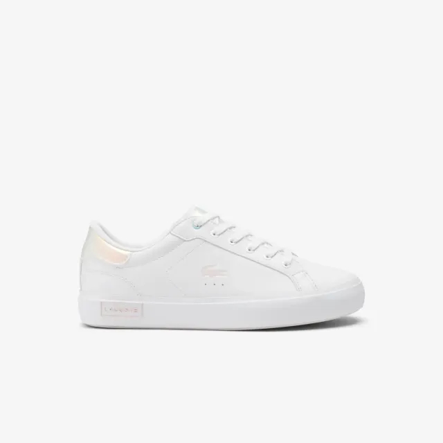 Lacoste Juniors' Powercourt Trainers - White & Light Pink