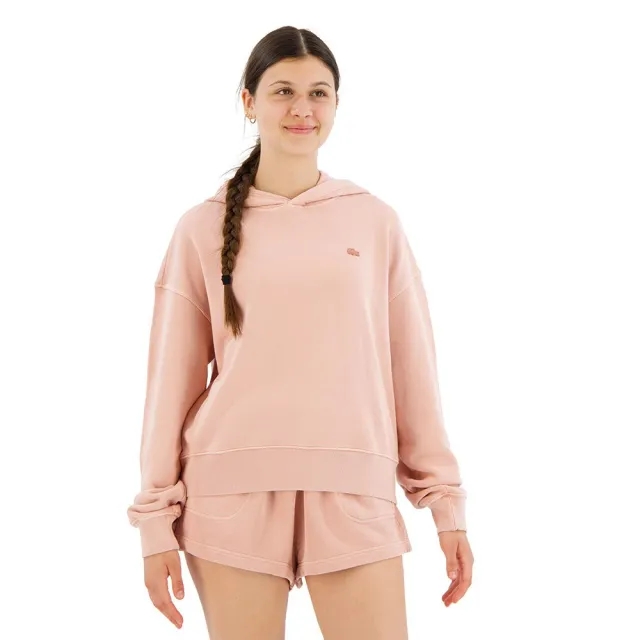 Lacoste Oversized Natural Dyed Fleece Hoodie - Pink