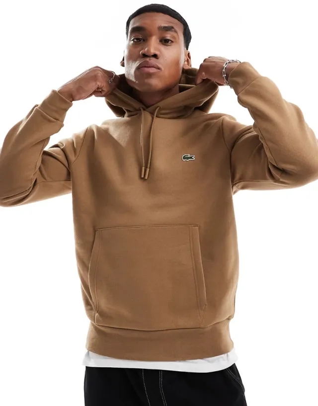 Lacoste Fleece Hoodie - Brown