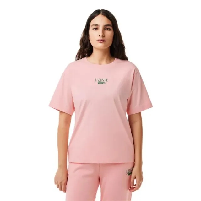 Lacoste Print Cotton Jersey T-shirt - Waterlily Pink