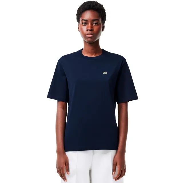 Lacoste Relaxed Fit Plain Soft T-Shirt Women - Dark Blue