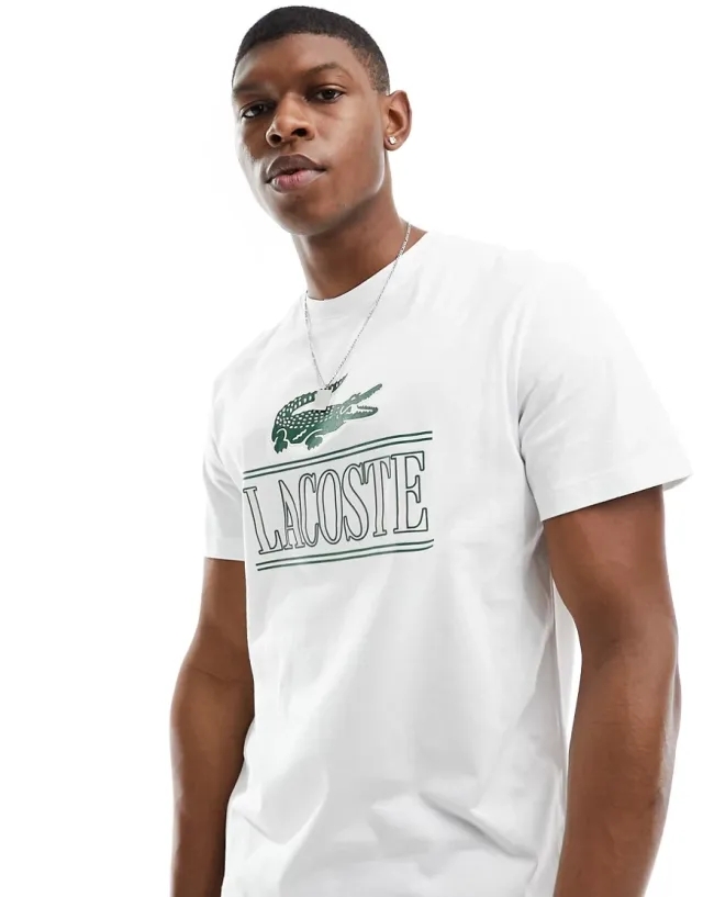 Lacoste Print Cotton T-shirt - White