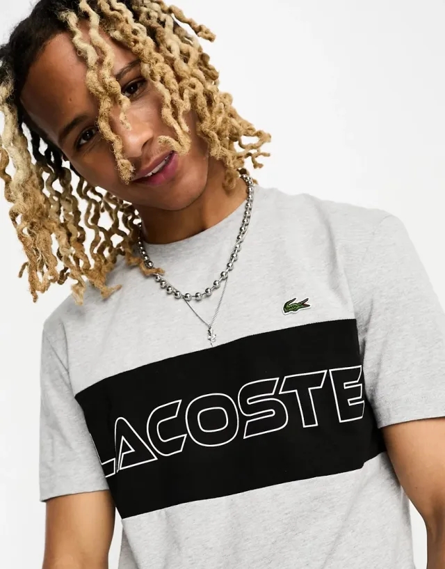 Lacoste Regular-Fit Colour Block Print T-Shirt
