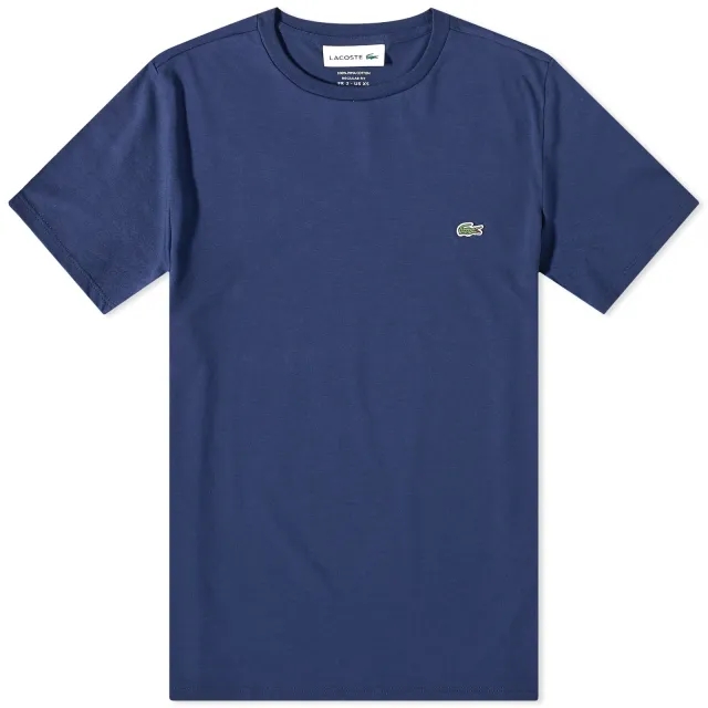 Lacoste Crew Neck Basic Logo T-Shirt In Navy