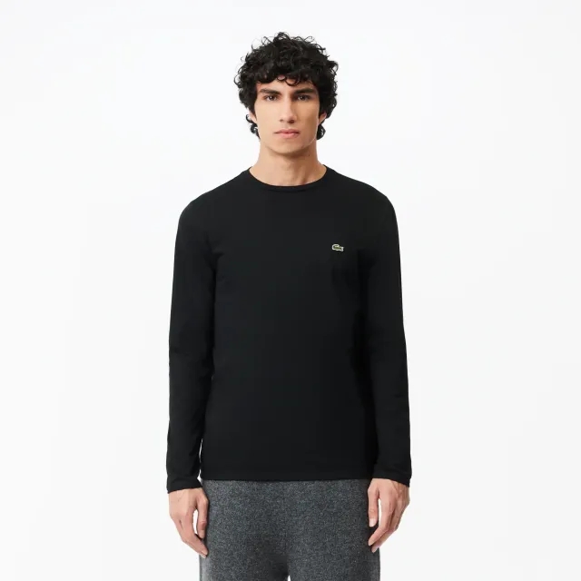 Lacoste Long Sleeved Cotton Pima T-shirt - Black