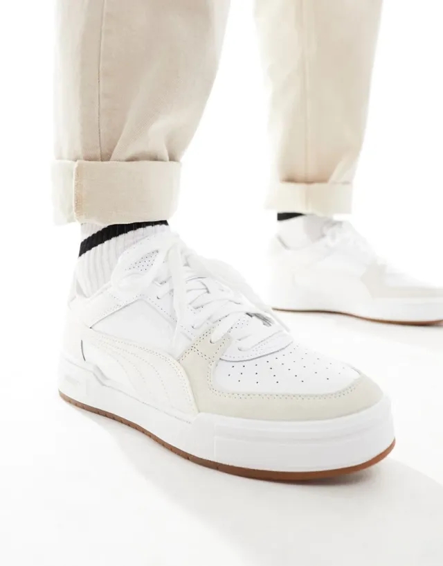 Puma Ca Pro Classic Trainers In White With Gum Sole - White