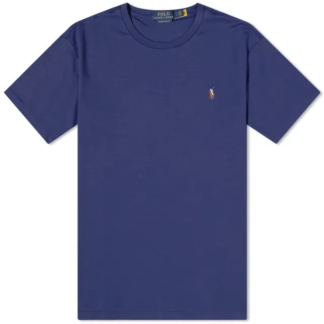 Polo Ralph Lauren Icon Logo Pima Cotton T-Shirt In Navy