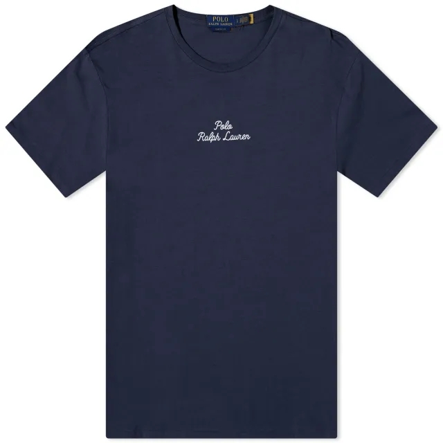 Polo Ralph Lauren Central Logo T-Shirt Classic Oversized Fit In Navy