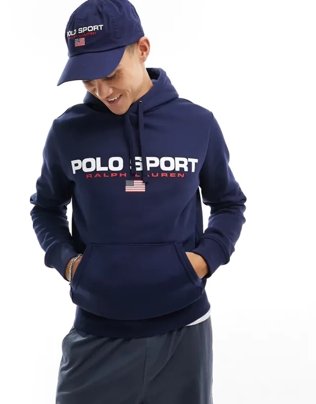 Polo Ralph Lauren Sport Capsule Hoodie In Navy