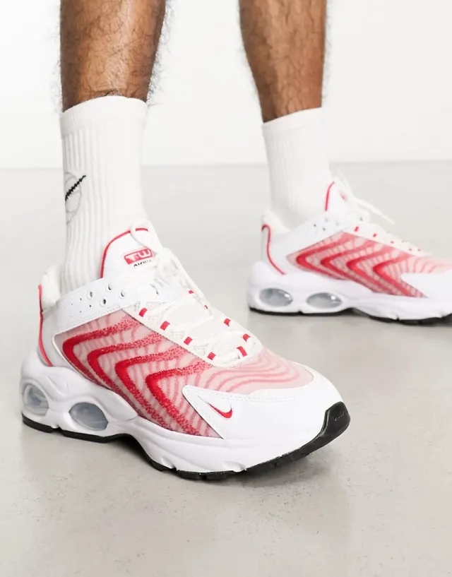 Nike Air Max Tailwind Nn Trainers In White And Red