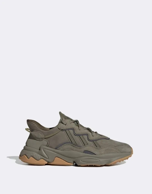 Adidas Originals Ozweego Trainers In Olive-Green