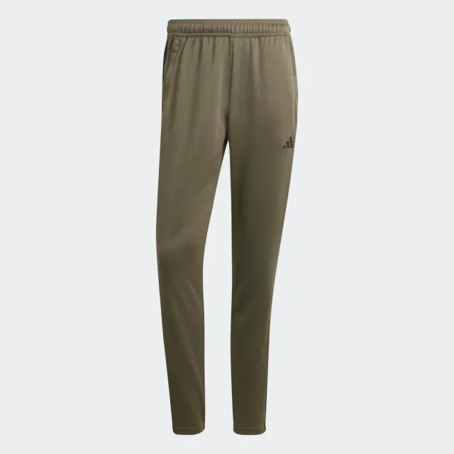 Adidas Training Train Essentials 3 Stripe Joggers In Khaki-Green