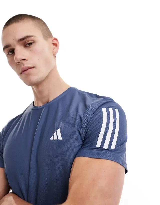 Adidas Running Own The Run T-Shirt In Navy