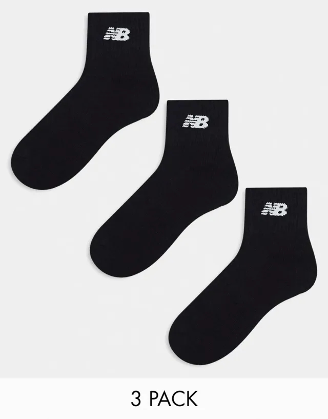 New Balance 3 Pack Everyday Ankle Sock - Black - Size 7-8.5 - Black