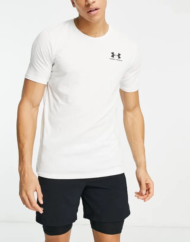 Under Armour Sportstyle Left Chest T-Shirt - White - Mens
