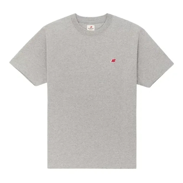 New Balance Men's MADE in USA Core T-Shirt in Grey Cotton Jersey