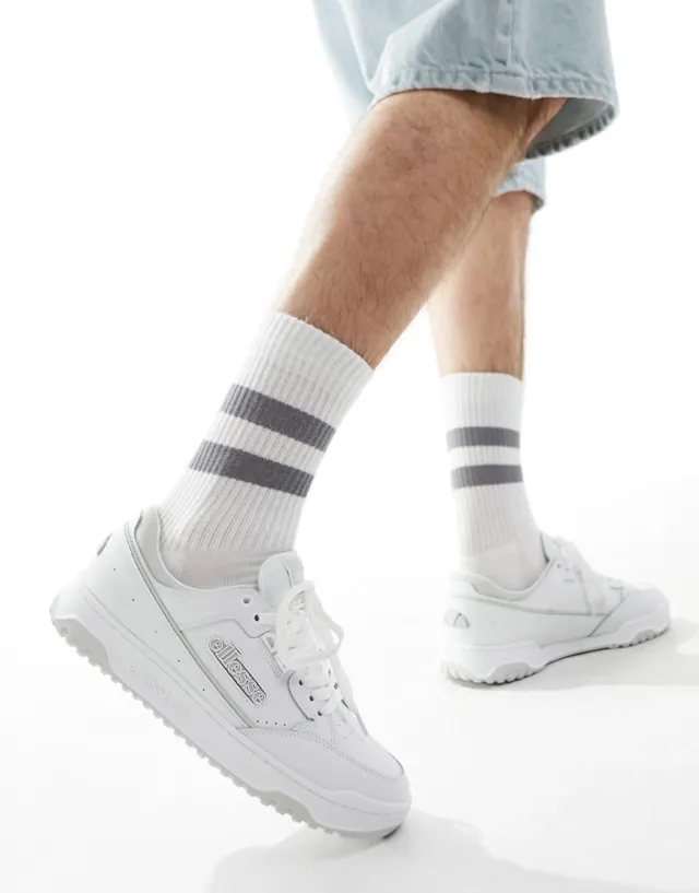 Ellesse Ls987 Cupsole Trainers In White And Light Grey-Multi