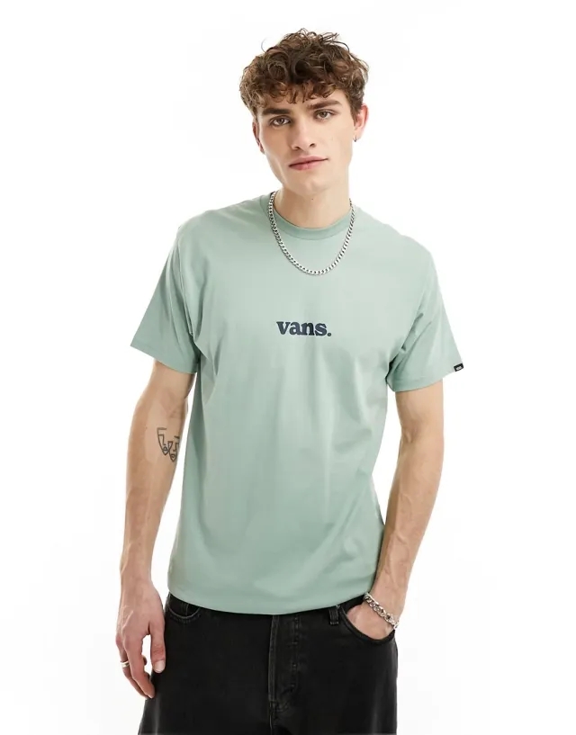 Vans Central Logo T-Shirt In Light Green
