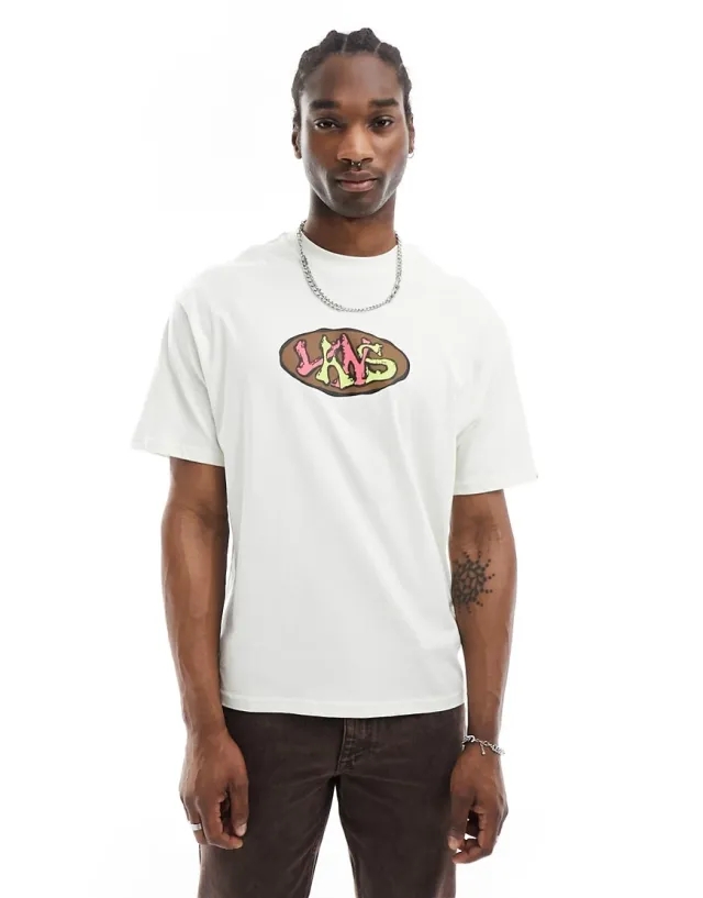 Vans Lopside Central Logo T-Shirt In White