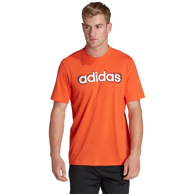 Adidas Aeroready Workout Silicone Print Linear Logo Short Sleeve T-shirt  - Orange