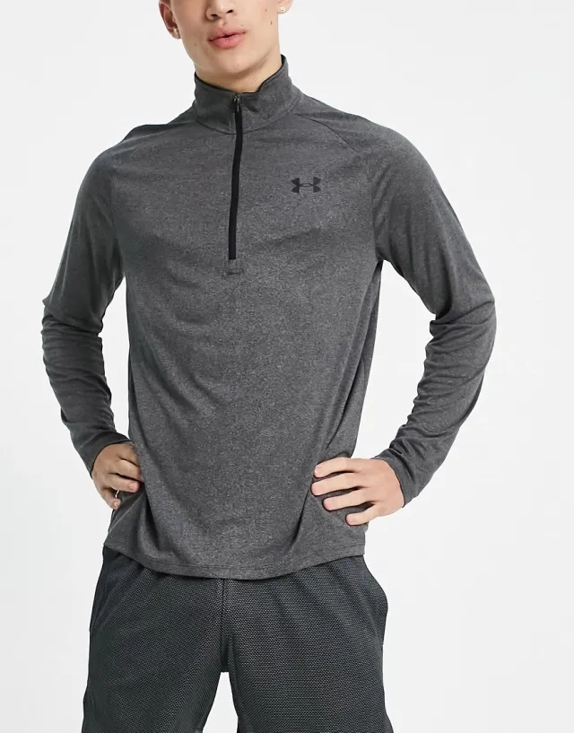 Men's  Under Armour  Tech™ ½ Zip Long Sleeve Carbon Heather / Black M