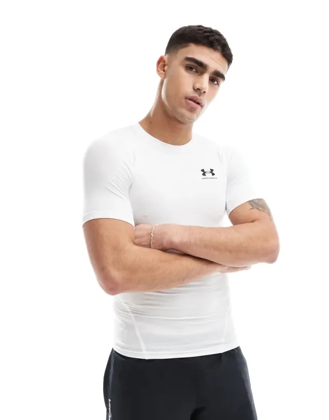 Under Armour Men's HeatGear® Short Sleeve White / Black XXL