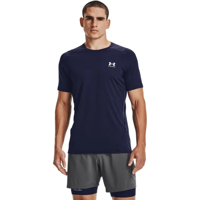 T-Shirt Under Armour Hg Armour Fitted Ss Midnight Navy/ White Xxxxl