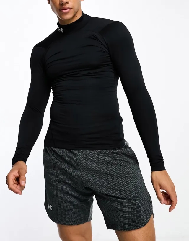 Under Armour Men's ColdGear® Fitted Mock Black / White XXL