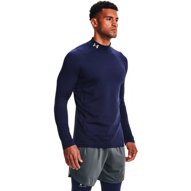 Under Armour Men's ColdGear® Fitted Mock Midnight Navy / White M