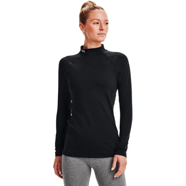 Under Armour Women's ColdGear® Mock Neck Long Sleeve Black / White XS