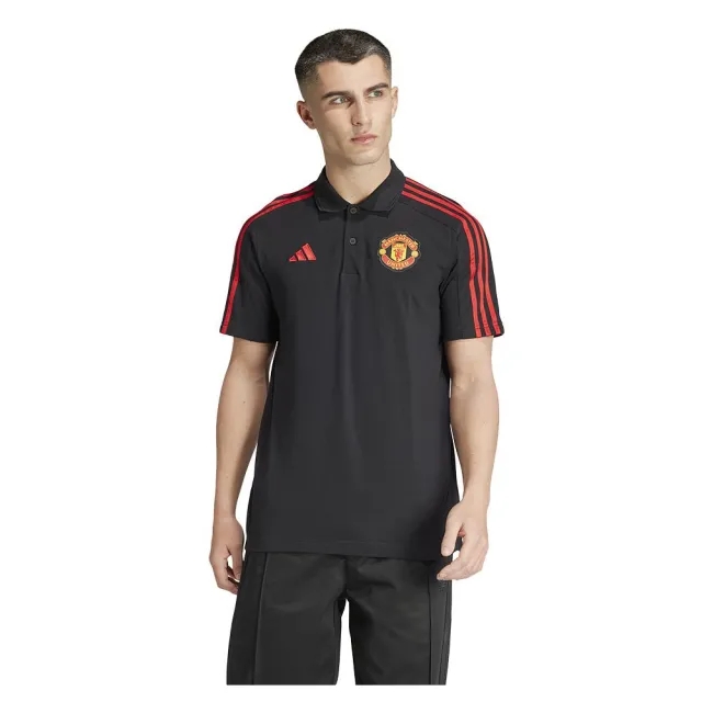 Manchester United x adidas Mens Manchester United DNA Polo Shirt Black