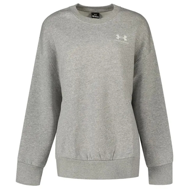 Women's  Under Armour  Icon Fleece Oversized Crew Mod Gray Light Heather / White L