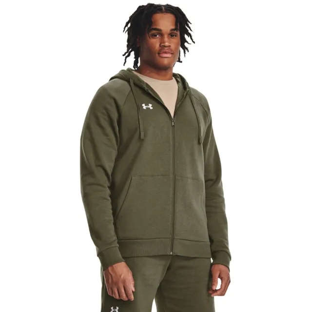 Men's  Under Armour  Rival Fleece Full-Zip Hoodie Marine OD Green / White L