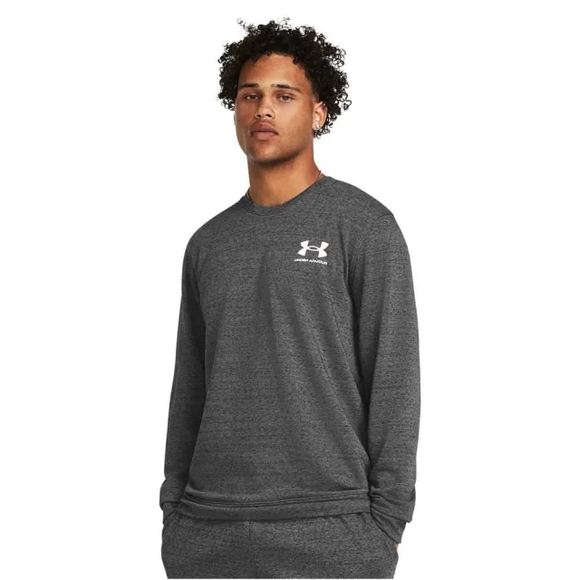 Men's  Under Armour  Rival Terry Crew Castlerock Light Heather / Onyx White M