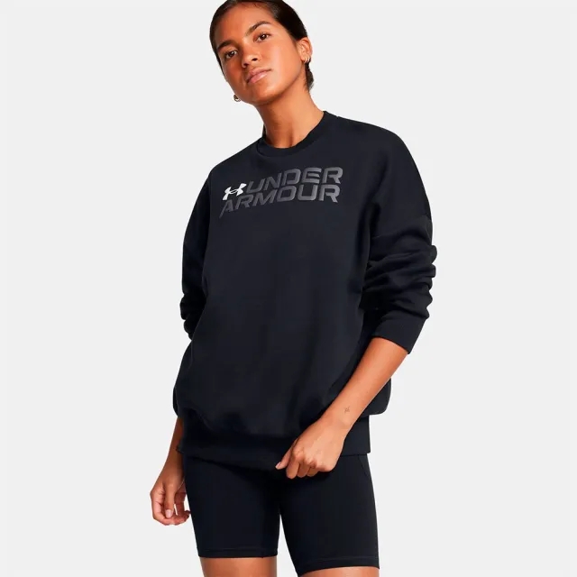 Under Armour Rival Fleece Wordmark Oversized Sweatshirt  - Black