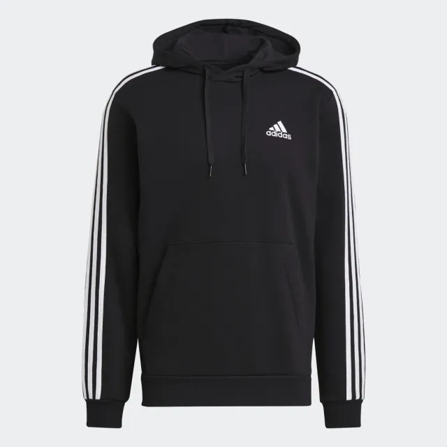 Adidas Hoodie Fleece 3-Stripes Essentials - ['Black']