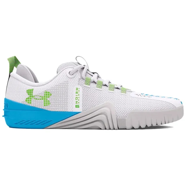 Women's  Under Armour  Reign 6 Training Shoes White / Horizon Blue / Morph Green 7