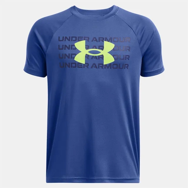 Under Armour Junior Wordmark Repeat T-Shirt - Blue - Size S/B - Blue