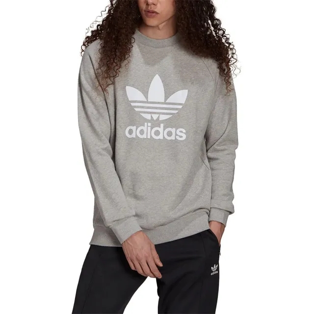 adidas Originals Sweatshirt Adidas Trefoil Crew Medium Grey Heather/ White Xxl