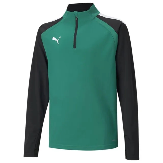 Puma Teamliga 1/4 Zip Top - Green/Puma Black - ['Green']