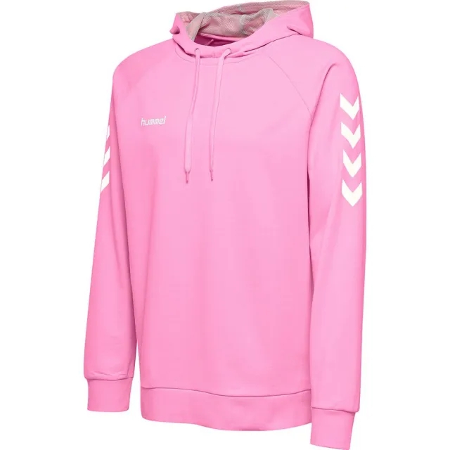 Hummel Pkids Hoodie With A High Collar And Sleek Shoulder Chevrons - ['Pink']