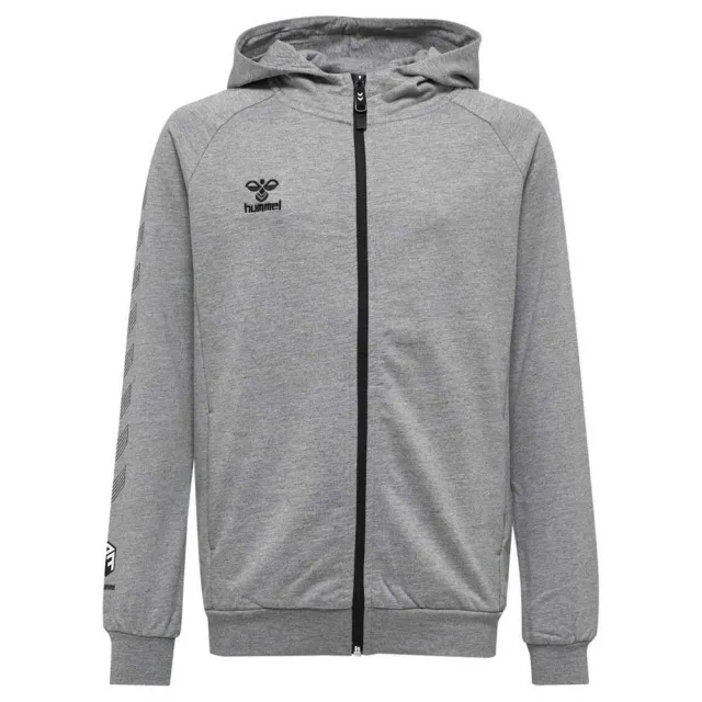 Hummel Move Grid Cotton Full Zip Sweatshirt  - Grey