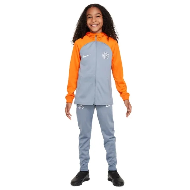 Nike Inter Tracksuit Dri-Fit Strike - Grey/Safety Orange/White Kids - ['Grey']