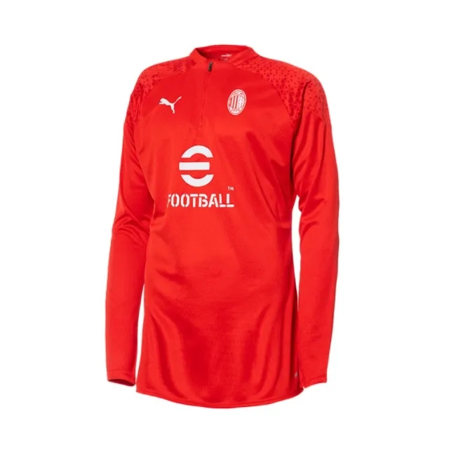 AC Milan Puma Training 1/4 Zip Top - Red