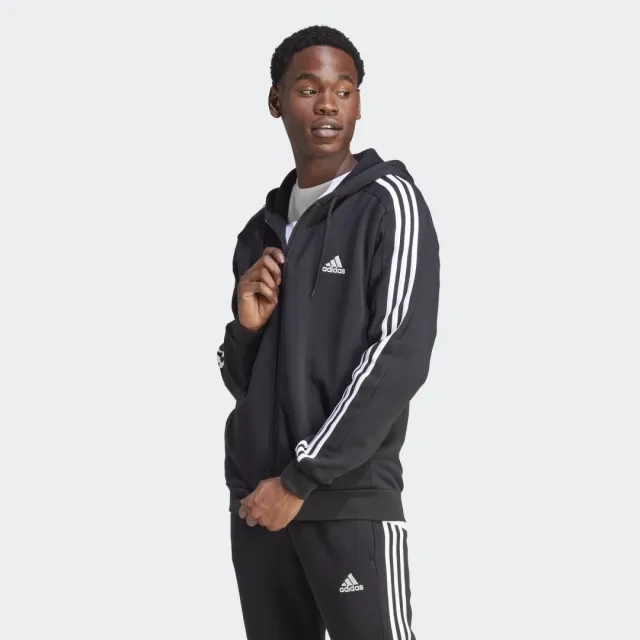 adidas  3 Stripes FL FULL ZIP HD  men's Tracksuit jacket in Black