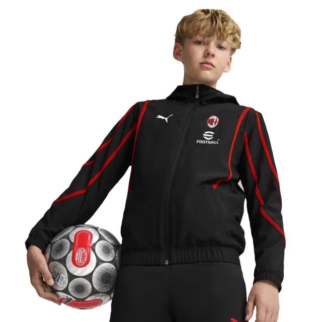 Puma MILAN PREMATCH 2024/25 JACKET WITH ZIPPER AND HOOD KIDS