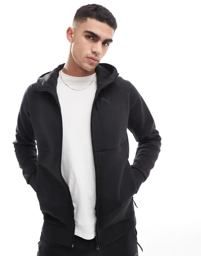 Puma Pumatech Full-Zip Hoodie In Puma Black